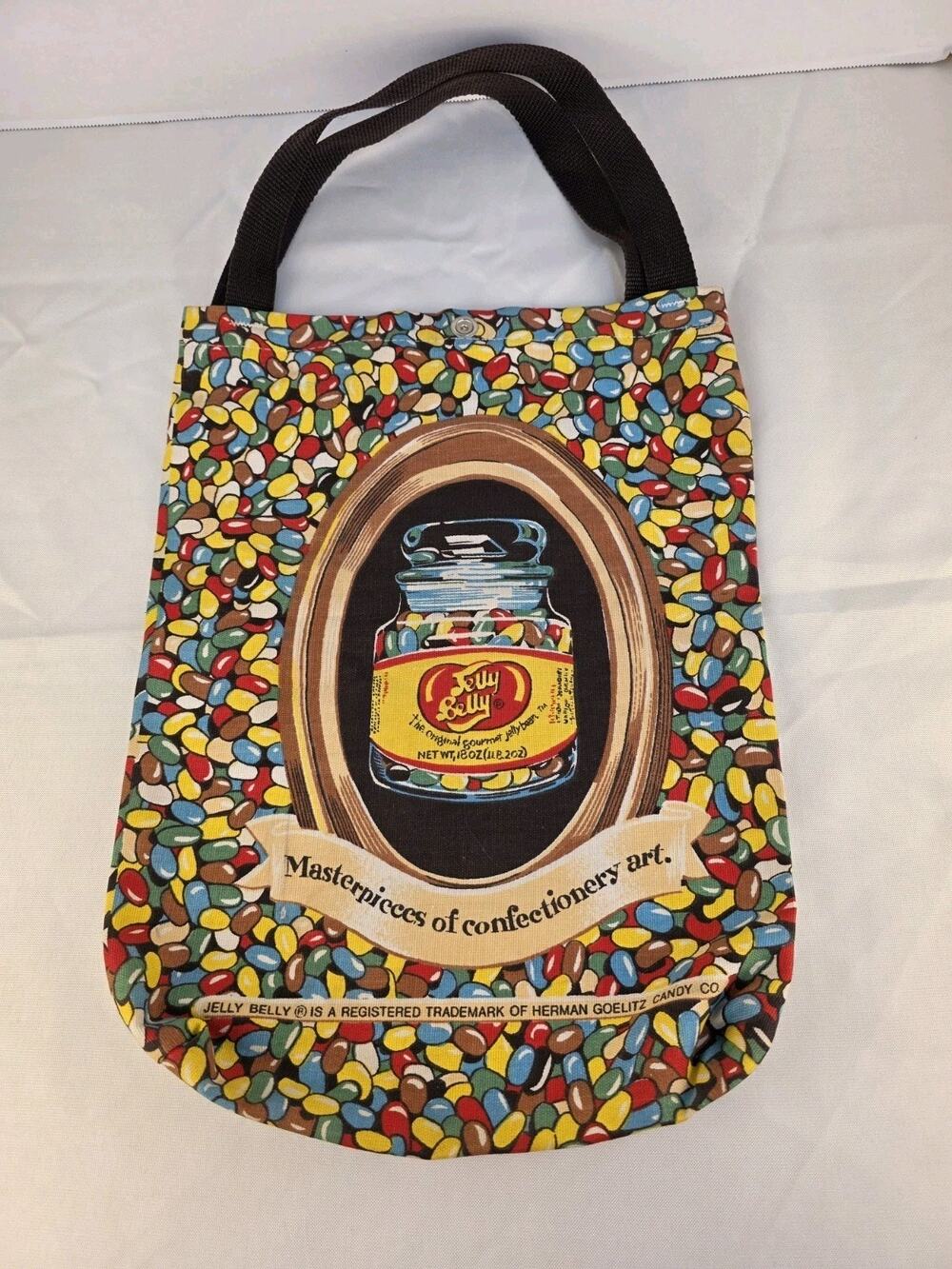 Vintage Jelly Belly Candy Co. Fabric Tote Bag Rare Advertising Reusable Souvenir
